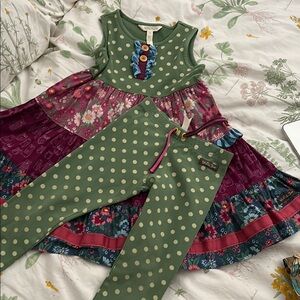 Matilda Jane Green and Purple Kids Matching Set